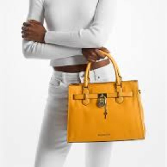 NWT: MICHAEL KORS HAMILTON MEDIUM LEATHER SATCHEL - Picture 3 of 11